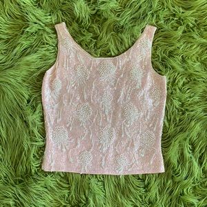 Vintage Pink Sparkly Sequin Beaded Tank Top !!!